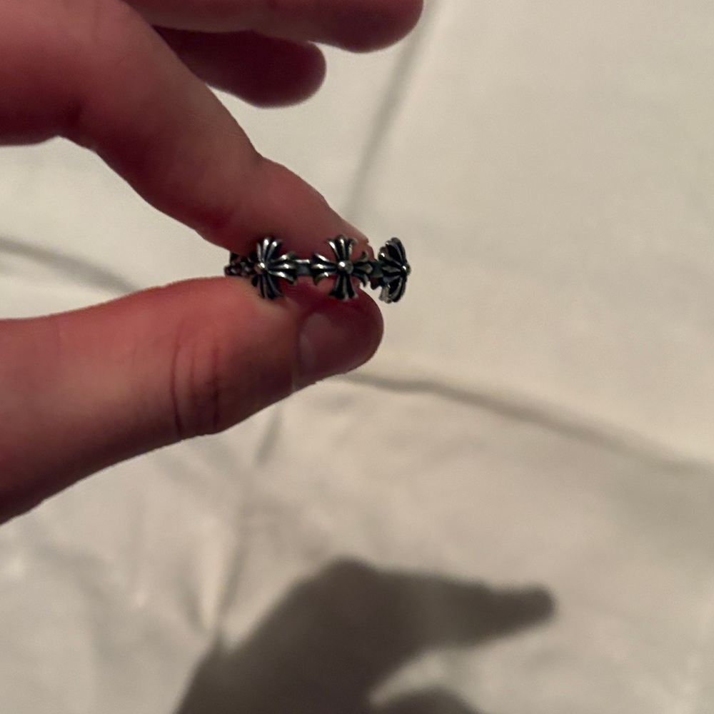 Chrome Hearts Silver Floral Link Ring - Silver